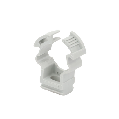 Soporte de collar (Abrazadera), PVC Auto-extinguible, cerrado para tubería de 16 mm