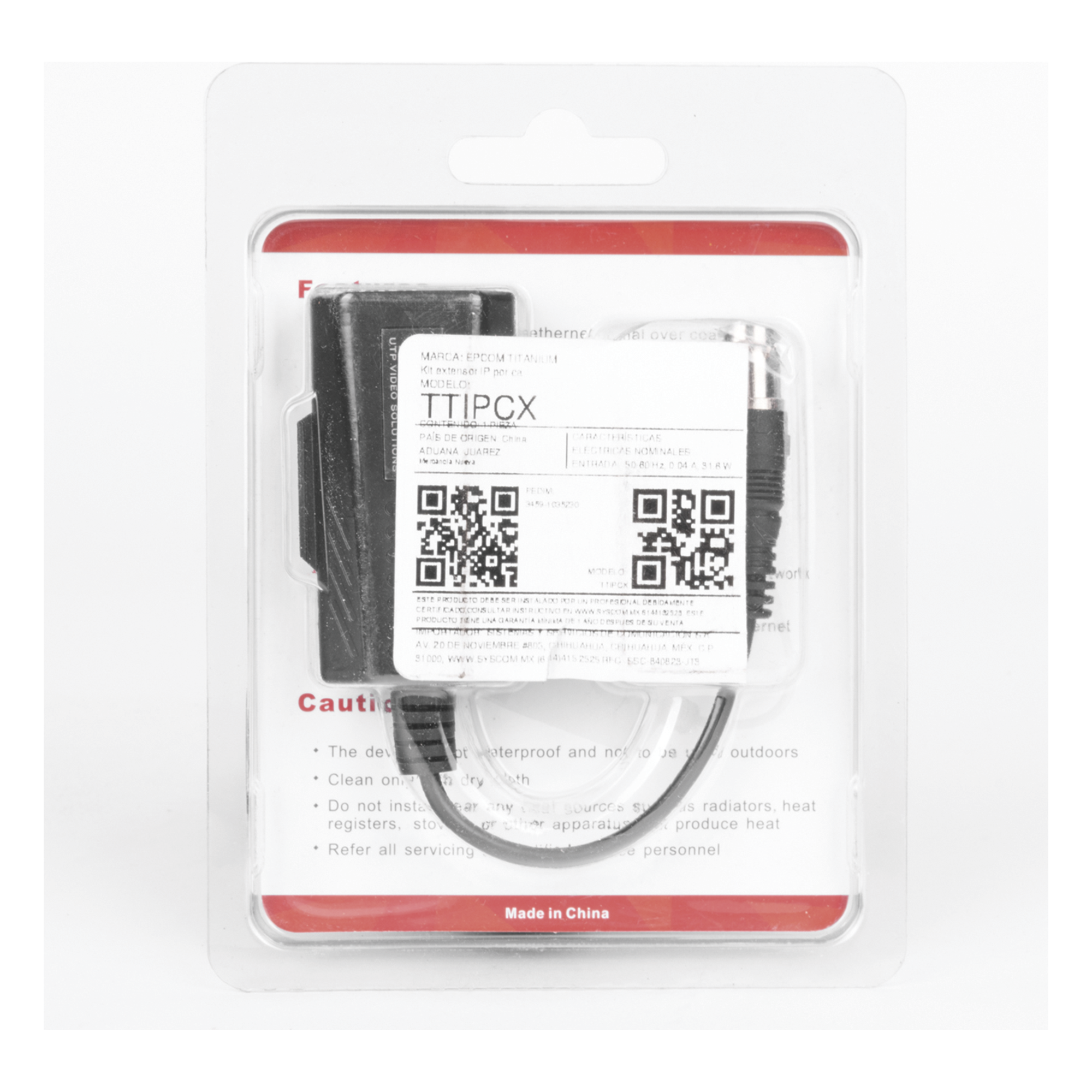 Kit EXTENSOR IP por cable CABLE COAXIAL para distancias de HASTA 200 m / REUTILIZA EL CABLEADO EXISTENTE PARA CONECTAR CÁMARAS IP / No Requiere Energía / Transmisión en Tiempo Real / Protección Contra Sobretensiones Incorporada