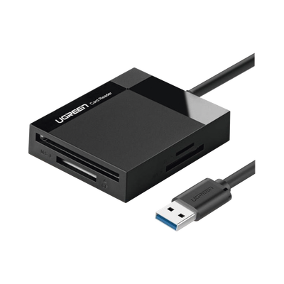 Lector de Tarjetas USB-A 3.0 a CompactFlash (CF)/ MemoryStick (MS)/ TransFlash (TF)/ SecureDigital (SD) | 4 en 1 | 5Gbps | Hasta 2TB | Soporta Windows/Mac OS/Linux/Android | Lectura de tarjetas simultánea | Cable de 15cm.