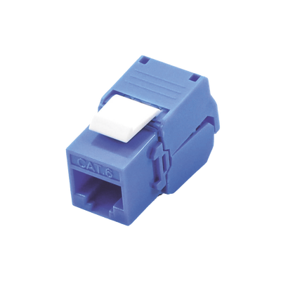 Módulo Jack Keystone Cat6 (Toolless), con Terminación en Ángulo 180 Grados Color Azul, Compatible con Faceplate y Patchpanel Linkedpro — LINKEDPRO BY EPCOM · SKU LP-KJ-610-TTBU