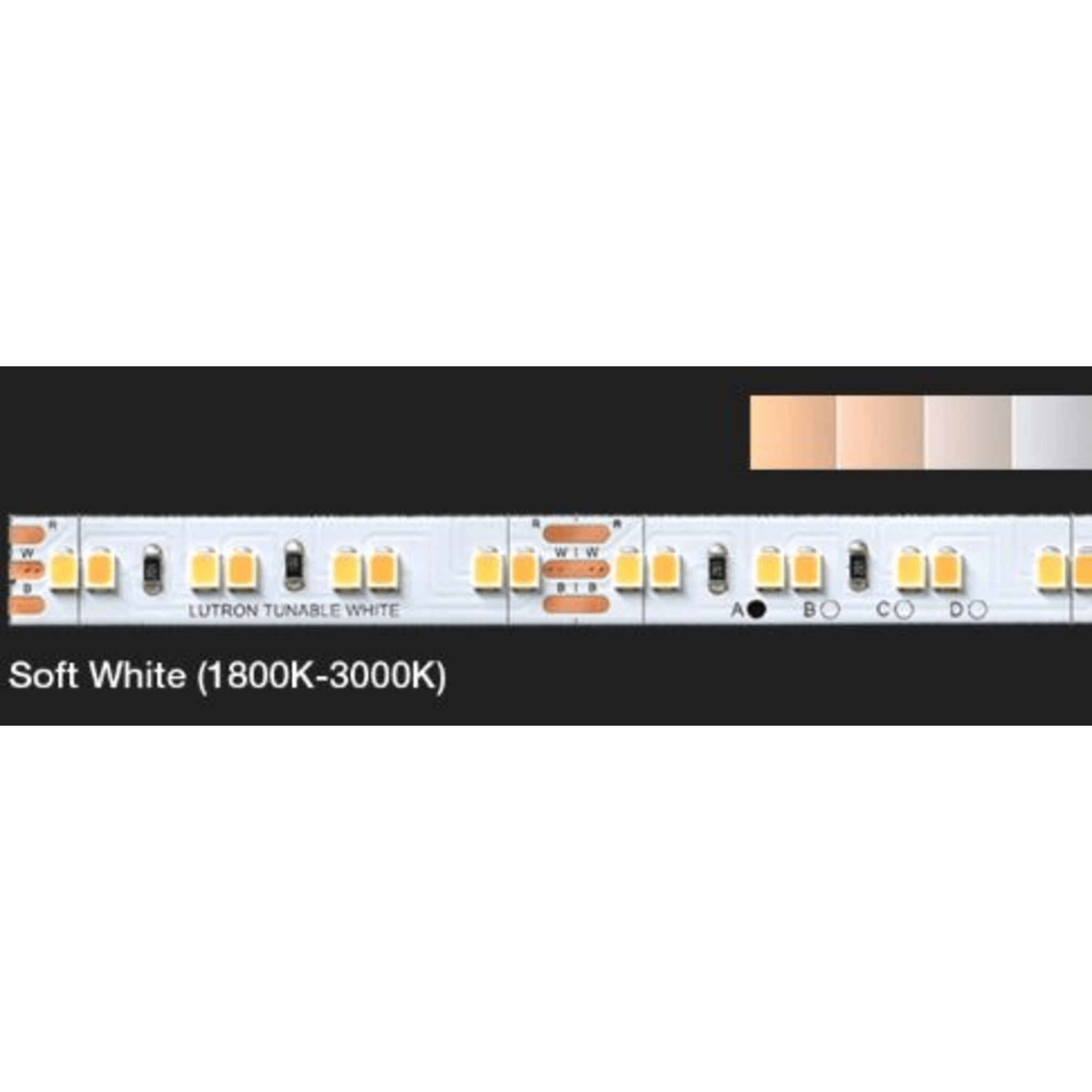 (RadioRa3) Riel 5 metros Cinta LED de color blanco suave (1800 K - 3000 K)