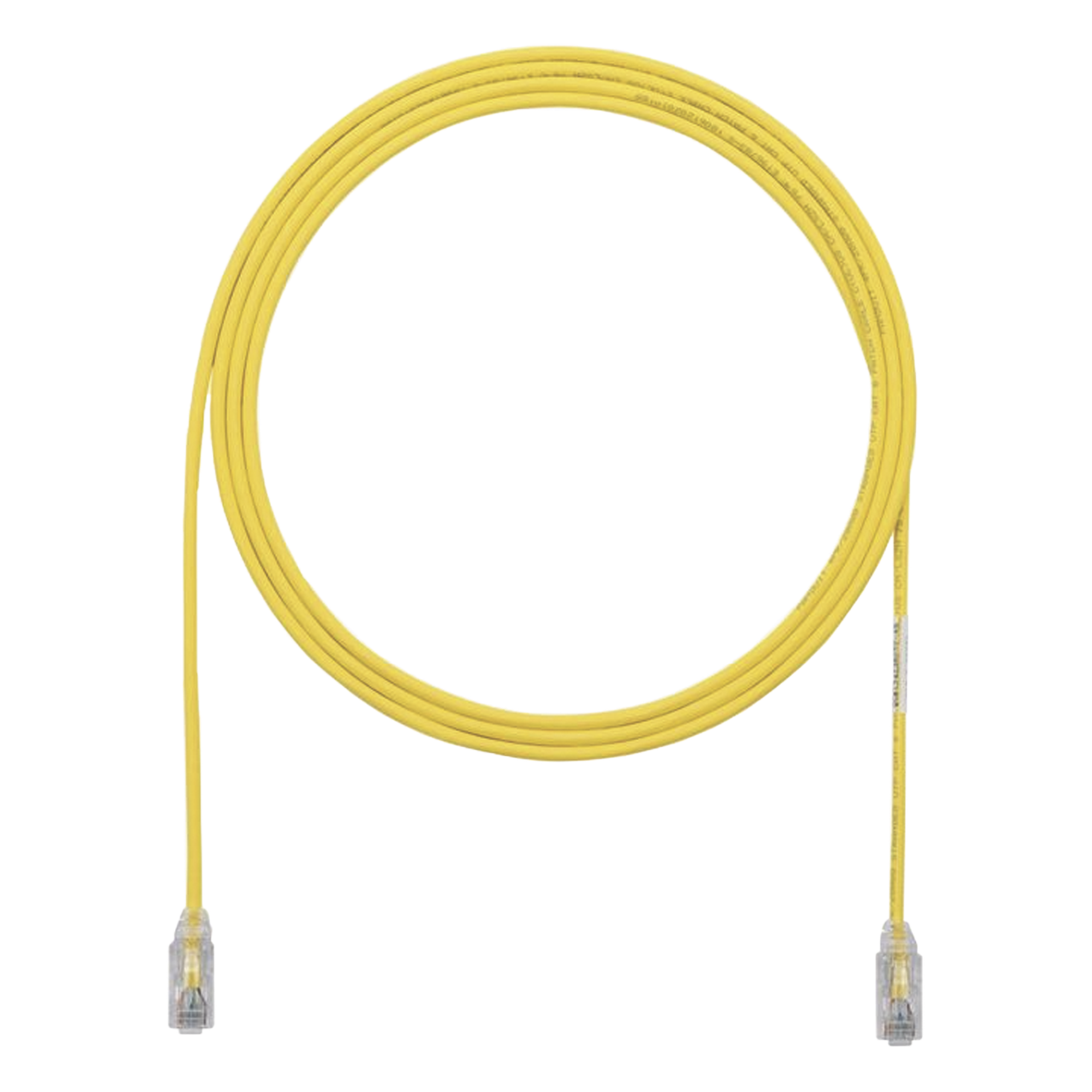 Cable de Parcheo UTP Cat6A, CM/LSZH, Diámetro Reducido (28AWG), Color Amarillo, 0.91 Metros (3 Pies)
