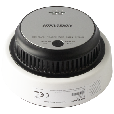 (HikFire) Detector de Humo Fotoeléctrico / Tecnología Dual de Luz / Alerta de ≥85 dB@3 m / Batería de Litio / Instalación en Techo