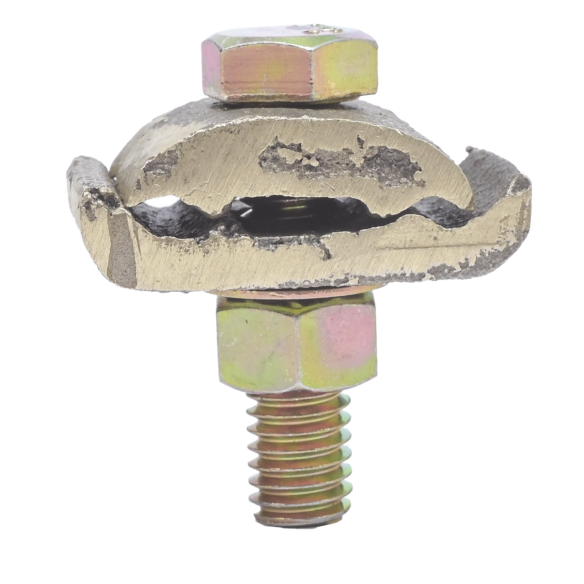 Conector 2 Cables a Superficie Plana / Bronce 100% / Cable 4-2/0 AWG / Sin Soldadura / 2.5x4x3 cm (1x1.6x1.2 in) — LINKEDPRO BY EPCOM · SKU LPCC2/0