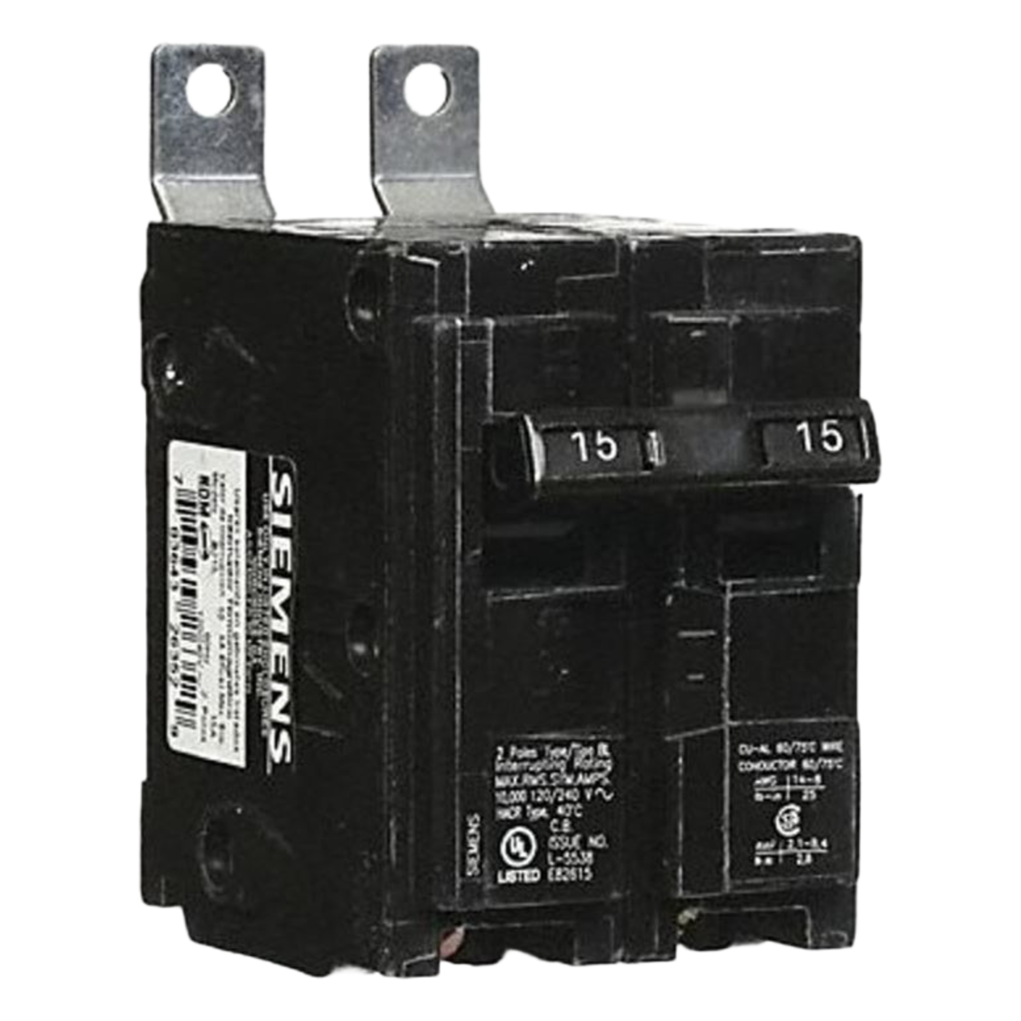 Interruptor automático atornillable tipo BL 2 polos, 15 amp. — SIEMENS · SKU B215