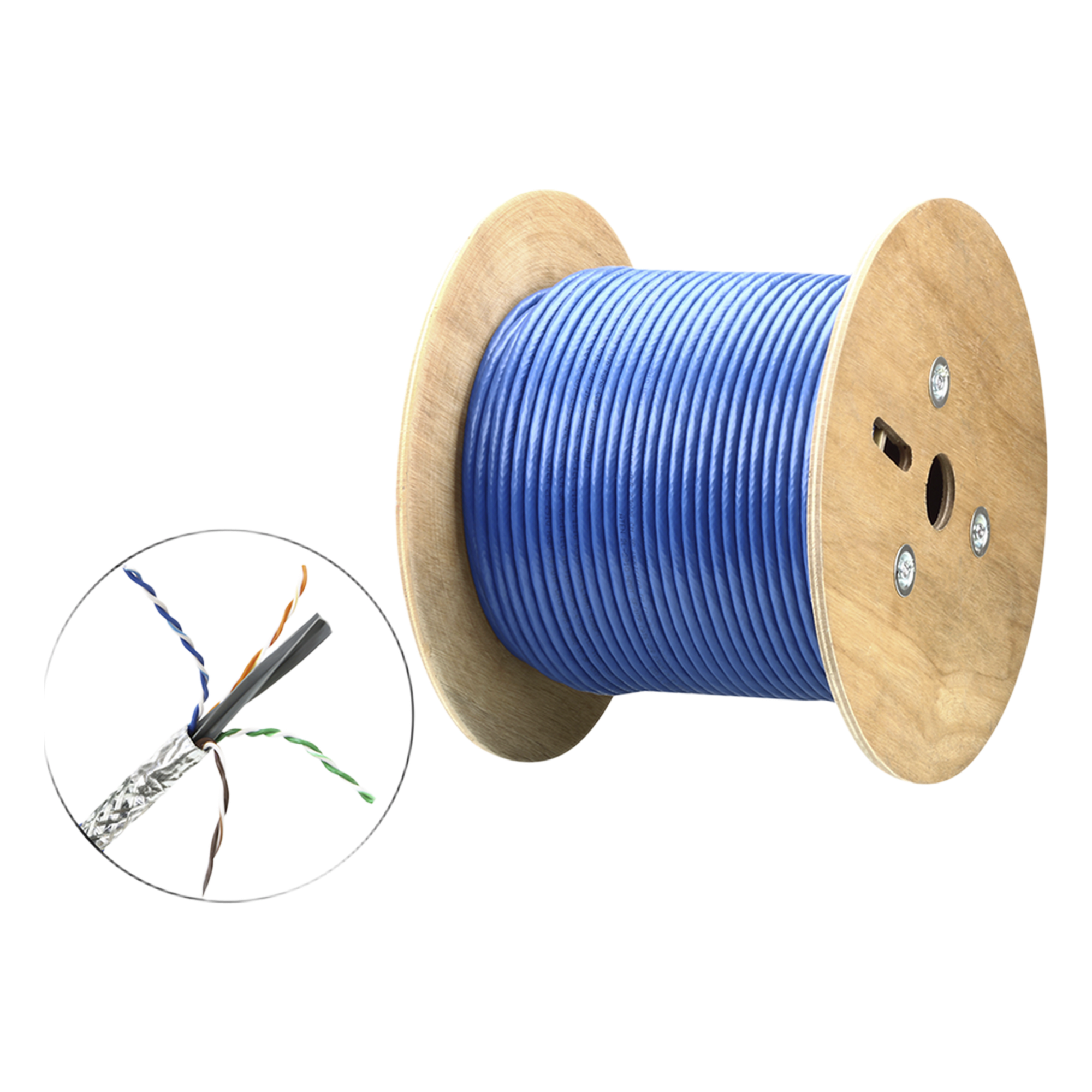 Cable SF/UTP | 4 pares 23 AWG | Cumple con los requisitos de la HDBaseT Alliance | Protección EMI | Transmisión de datos 4K | Color Azul | 305m — ATEN · SKU 2L2910