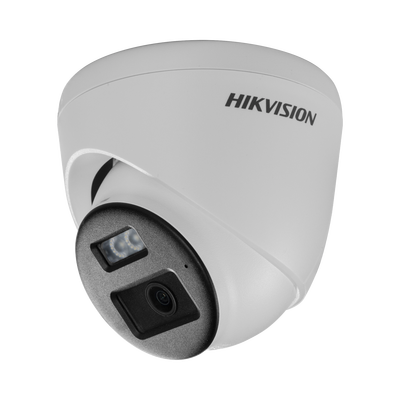[Audio Bidireccional + Dual Light + ColorVu] Turret TURBOHD 2 Megapixel (1080p) / Lente 2.8 mm / 40 mts IR EXIR + 40 mts Luz Blanca / Micrófono y Bocina Integrado / Exterior IP67 / dWDR — HIKVISION · SKU DS-2CE78D0T-LTS