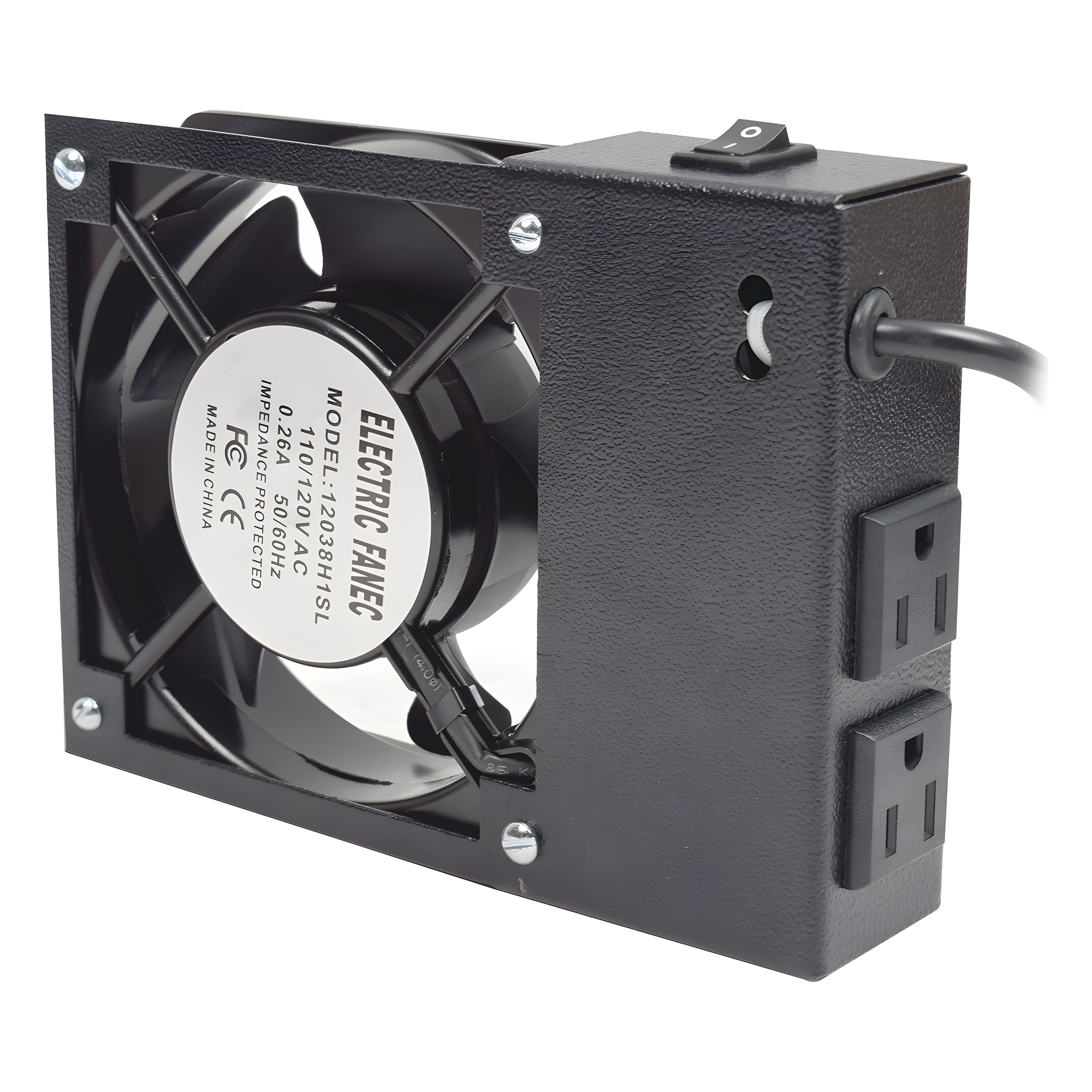 Ventilador para Gabinete de Pared / 110 VCA / 38 CFM / 2 Tomas de Corriente / 171x41x127 mm / 6.7x1.6x5.0 pulgadas — LINKEDPRO BY EPCOM · SKU LP-VENT-01