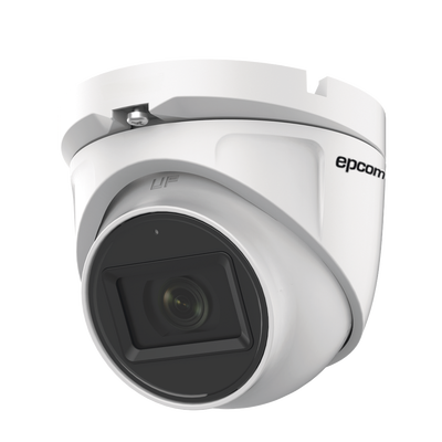 AUDIO POR COAXITRON / Domo TURBOHD 2 Megapixel (1080p) / Gran Angular 106° / Lente 2.8 mm / 20 mts IR EXIR / Exterior IP66 / 4 Tecnologías / dWDR / Metal