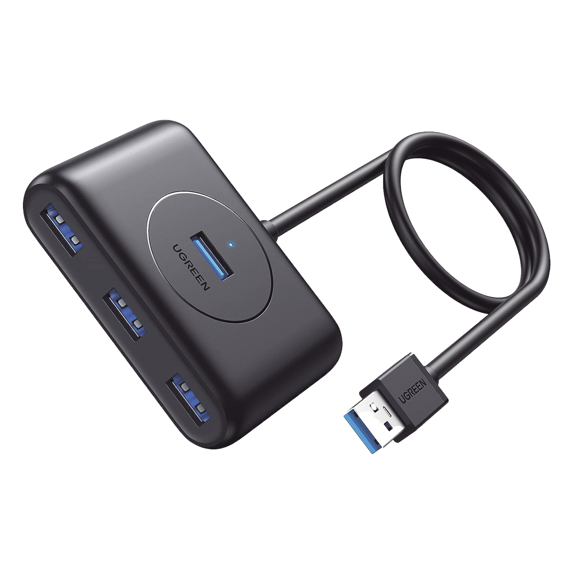 HUB USB-A 3.0 / 4 Puertos USB-A 3.0 5Gbps / Entrada USB-C PD 5V2A / Cable 1 m (3.3 ft) / Indicador LED / Diseño Compacto — UGREEN · SKU 20291