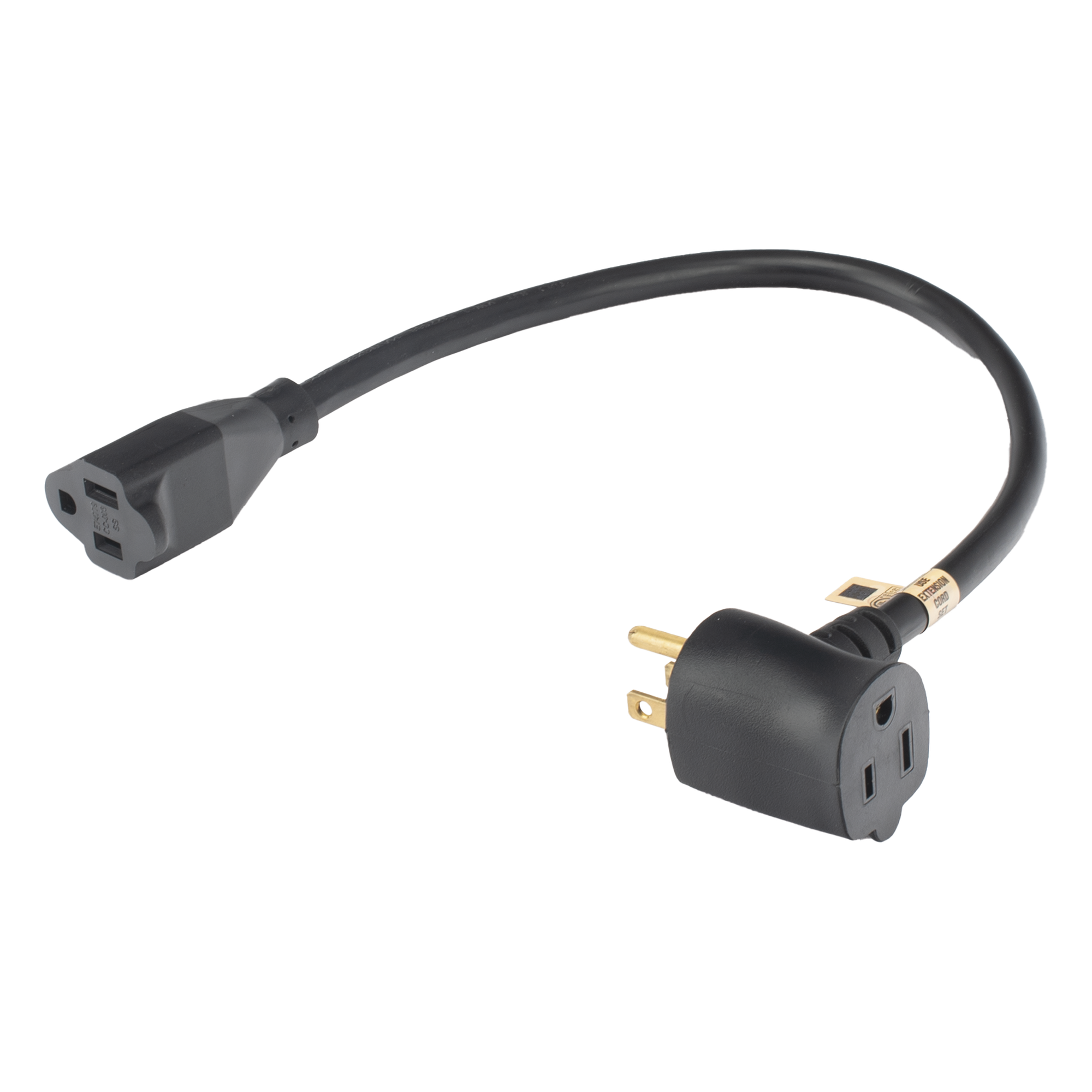 Extensión Eléctrica para Uso Rudo para Uso en "T" / Conexión NEMA 5-15 / 30 cm / 1800 W — EPCOM POWERLINE · SKU EXT30CM14AWG