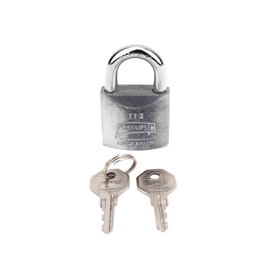 Candado Metálico de Gancho Corto / Llave PH-32 para 4 pernos de combinación / Cuenta con barreno para salida de agua.