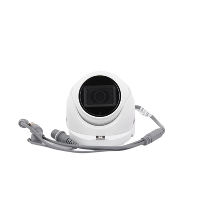 AUDIO POR COAXITRON / Domo TURBOHD 2 Megapixel (1080p) / Gran Angular 106° / Lente 2.8 mm / 20 mts IR EXIR / Exterior IP66 / 4 Tecnologías / dWDR / Metal