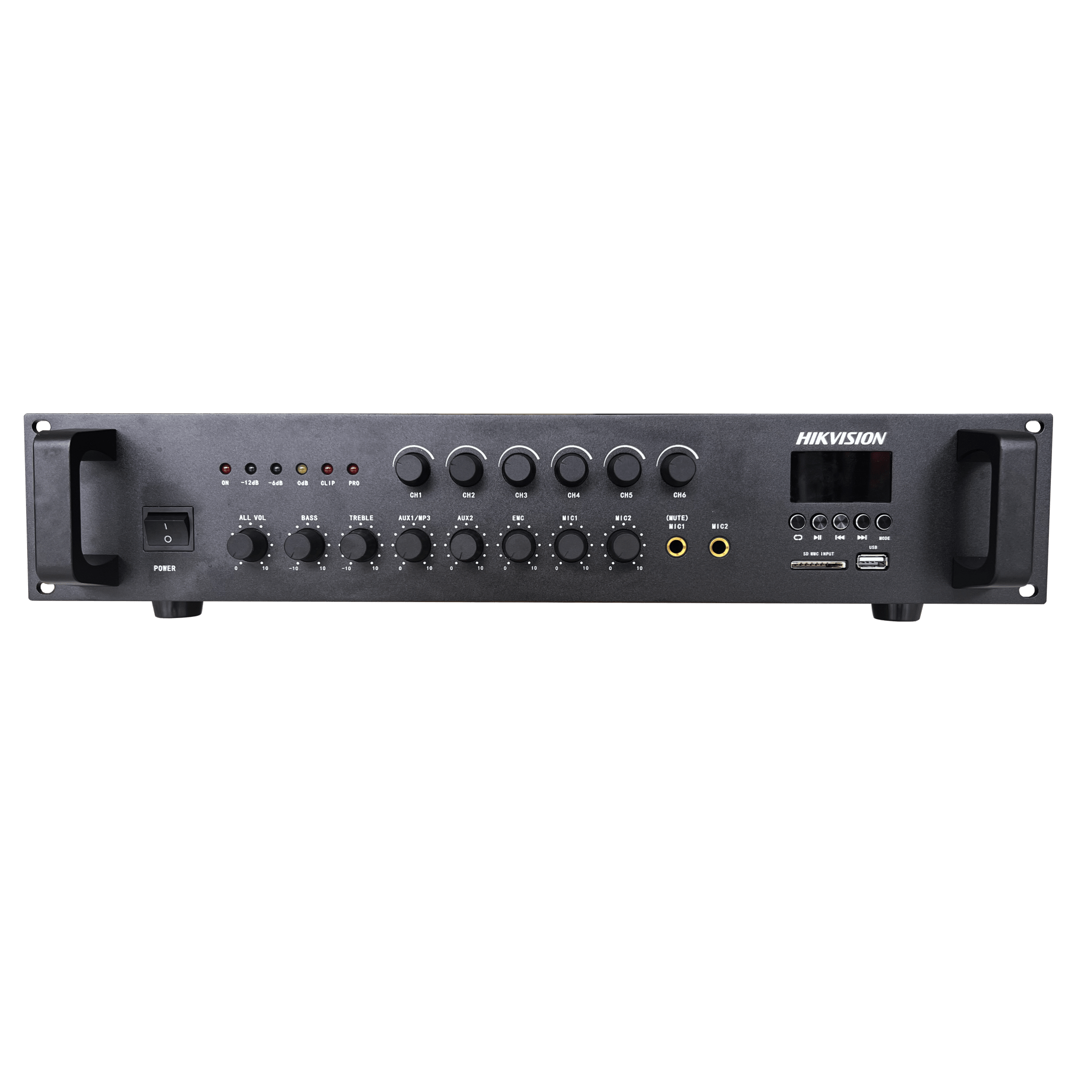 Amplificador de Audio | Bluetooth | 120 W | 6 Zonas con Control de Volumen Independiente | 70/ 100V COM | Montaje en Rack | Voceo y Musica Ambiental 