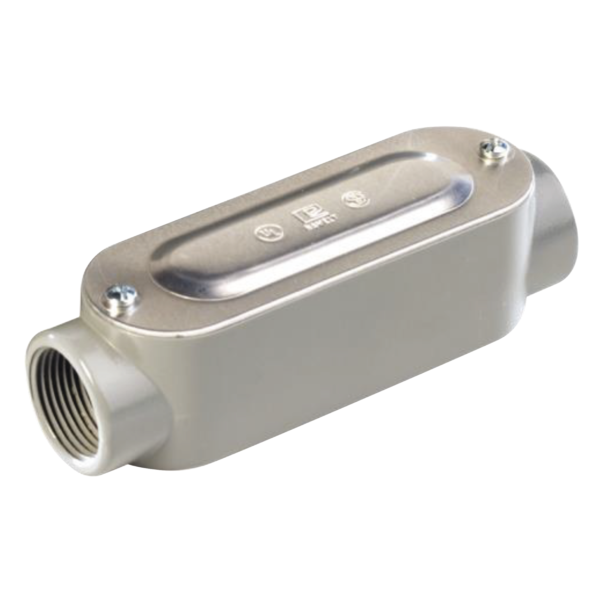 Caja oval roscada tipo C de 1 1/4" (31.8 mm) Incluye tapa y tornillos. — RAWELT · SKU OC-2625C