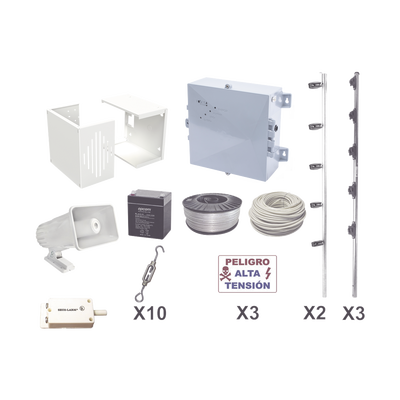 KIT ESENCIAL PARA 25Mts PERIMETRALES DE CERCO ELÉCTRICO PARA PROTECCIÓN DE ROBOS EN CASAS, NEGOCIOS, BODEGAS,ETC. — YONUSA · SKU YPROKIT25F