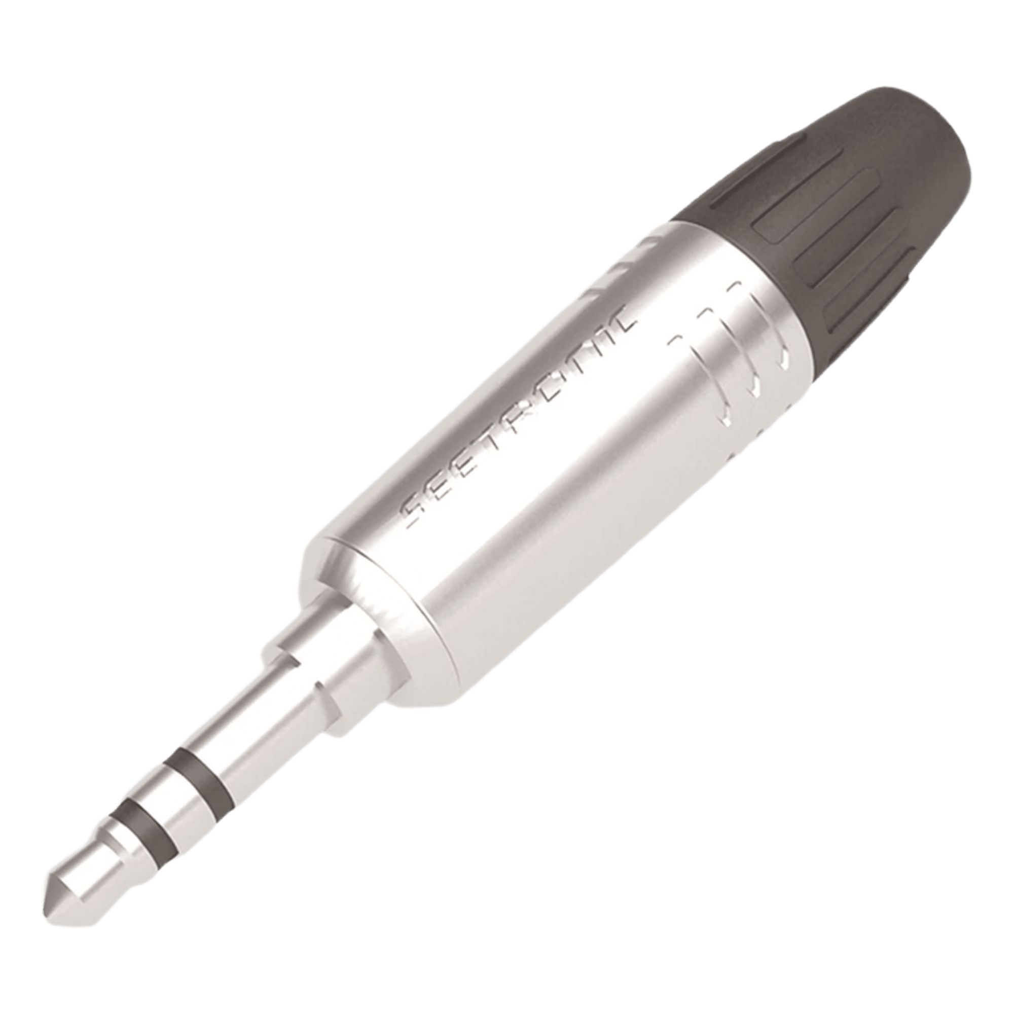 Conector Delgado Estéreo | 3.5 mm | Carcasa Cromada Perla | Contacto Niquelado | Cable OD 2-4,5 mm — SEETRONIC · SKU M2TP3C