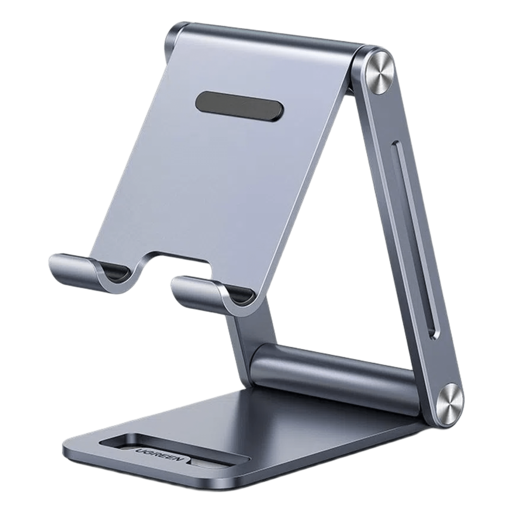 Soporte para Teléfono Celular de Aluminio | Angulo Ajustable | Amplia Compatibilidad con dispositivos de 4.7'' a 7.9'' | Antideslizante | Antiarañazos | Plegable | Color Gris. — UGREEN · SKU 80708