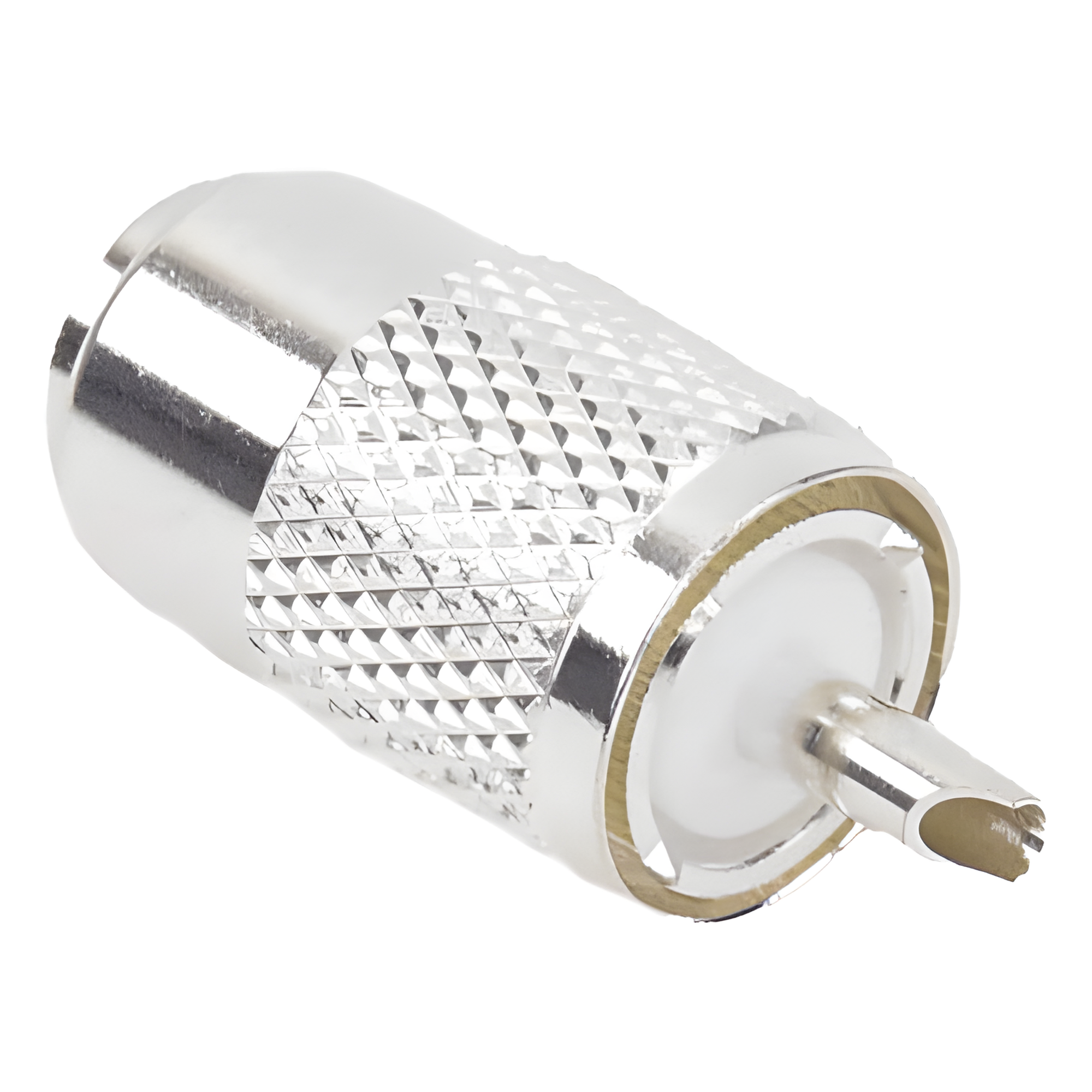 Conector UHF Macho (PL-259) para Cables RG-8/U, RG-8U-SYS, 8237, 8267, 8268, 9913, CTN-400, 7810, 8214, 7810A, RFLASH-1113, LMR-400, Plata )/ Plata/ Teflón. — RF INDUSTRIES,LTD · SKU RFU-501