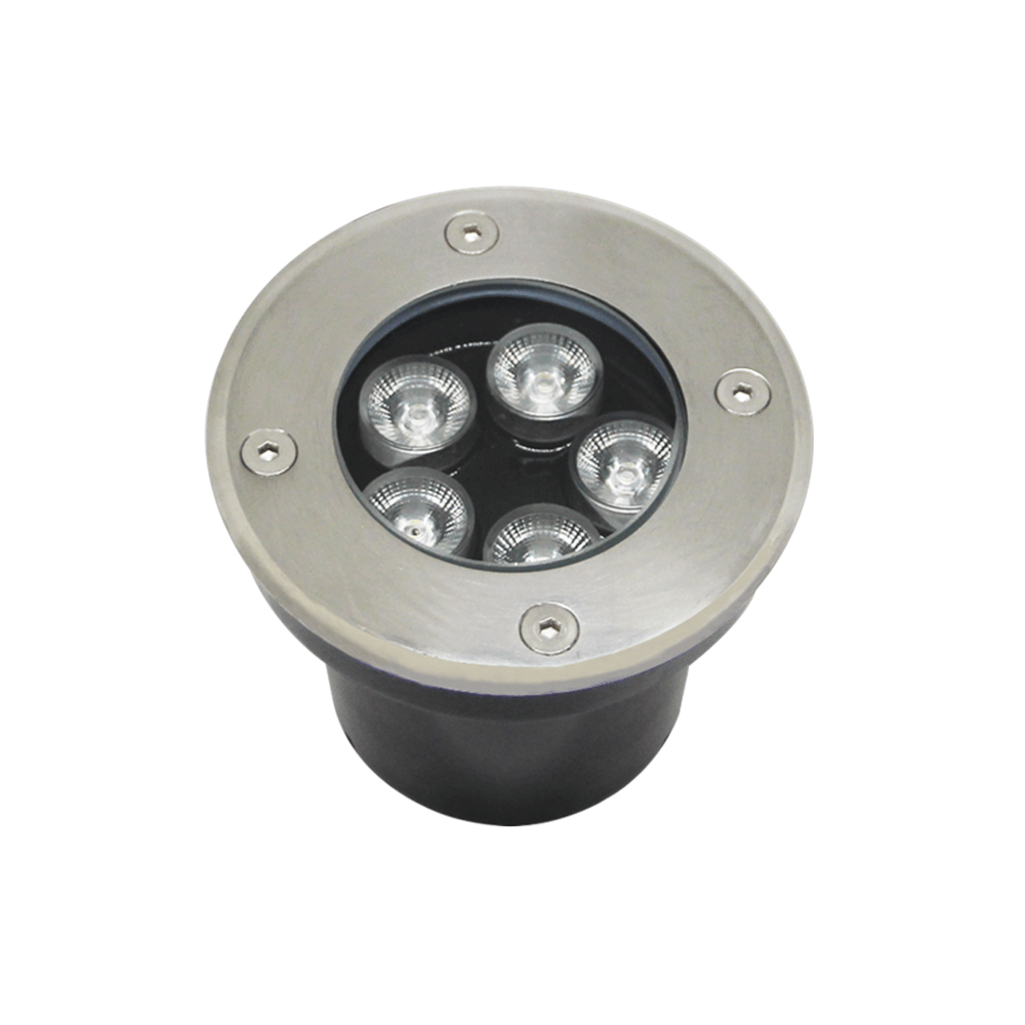 Luminario Empotrar en Piso / Uso en Exterior IP66 / Multivoltaje 110-240V~ 60Hz / Temperatura de Color 6500K / Ángulo de Luz 36° / Aleación de Aluminio y Vidrio Templado / No Dimeable