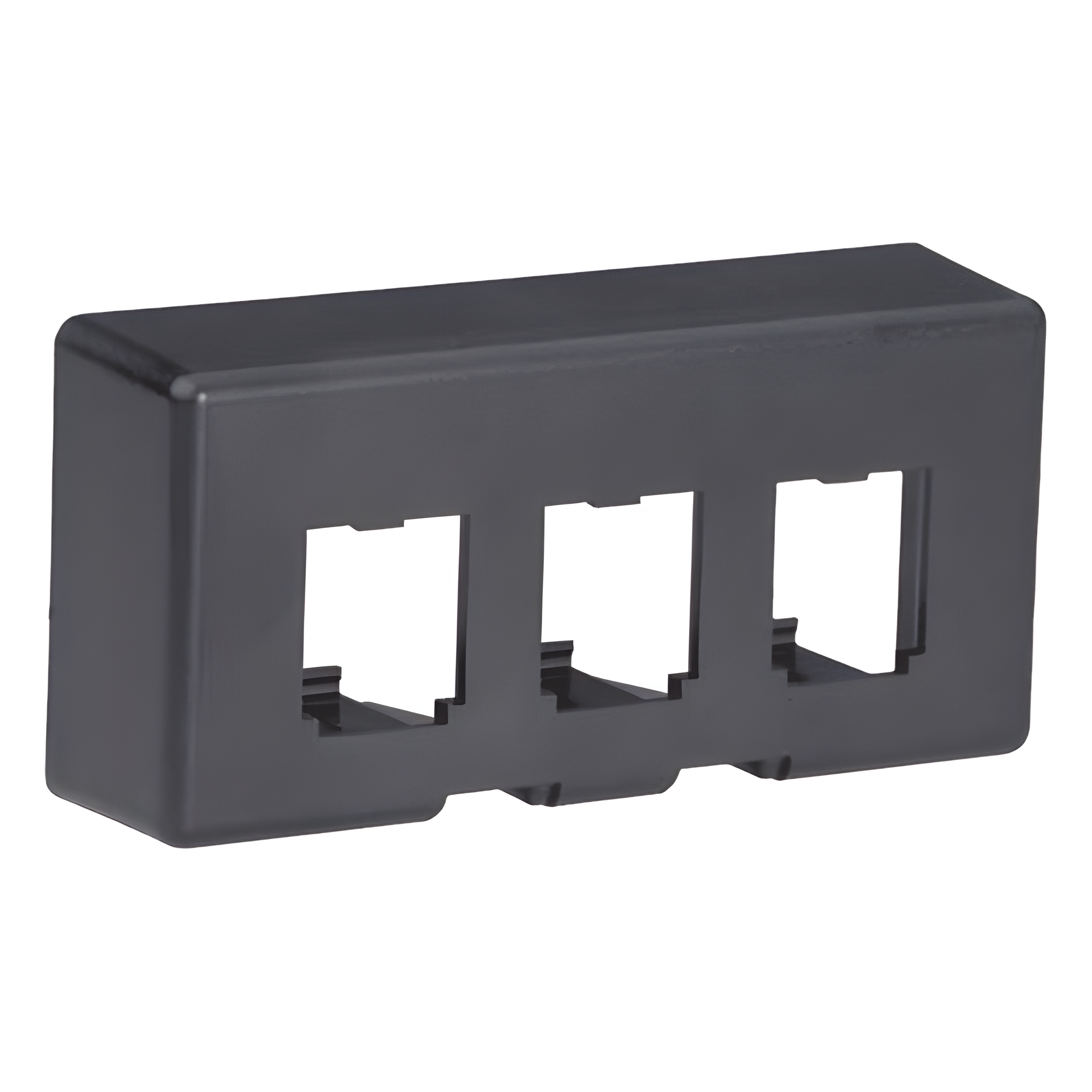 Placa de Mobiliario Modular Estándar, Salidas Para 3 Puertos Mini-Com, Color Negro — PANDUIT · SKU CFFPE3BL