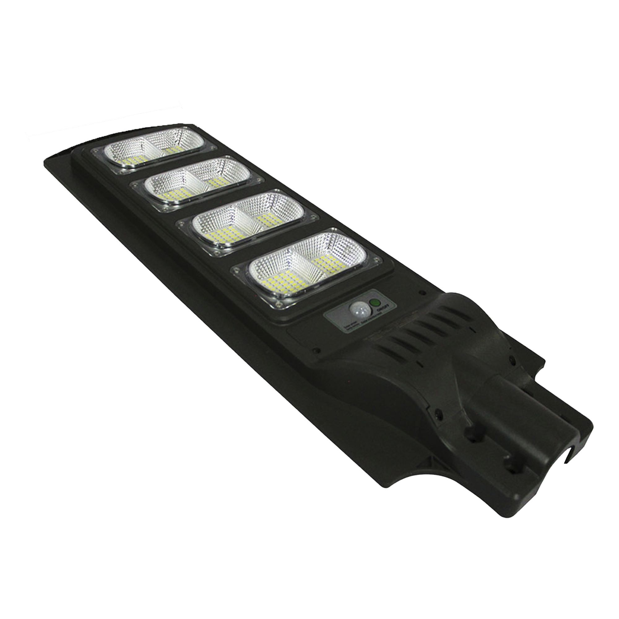 Luminaria con Panel Solar y Sensor de Movimiento de 160 W/ Luz fría 6 500 K/ Dimensiones 720 x 240 mm / Ángulo de Luz 120°. — JWJ · SKU JALP-SOL-01-160