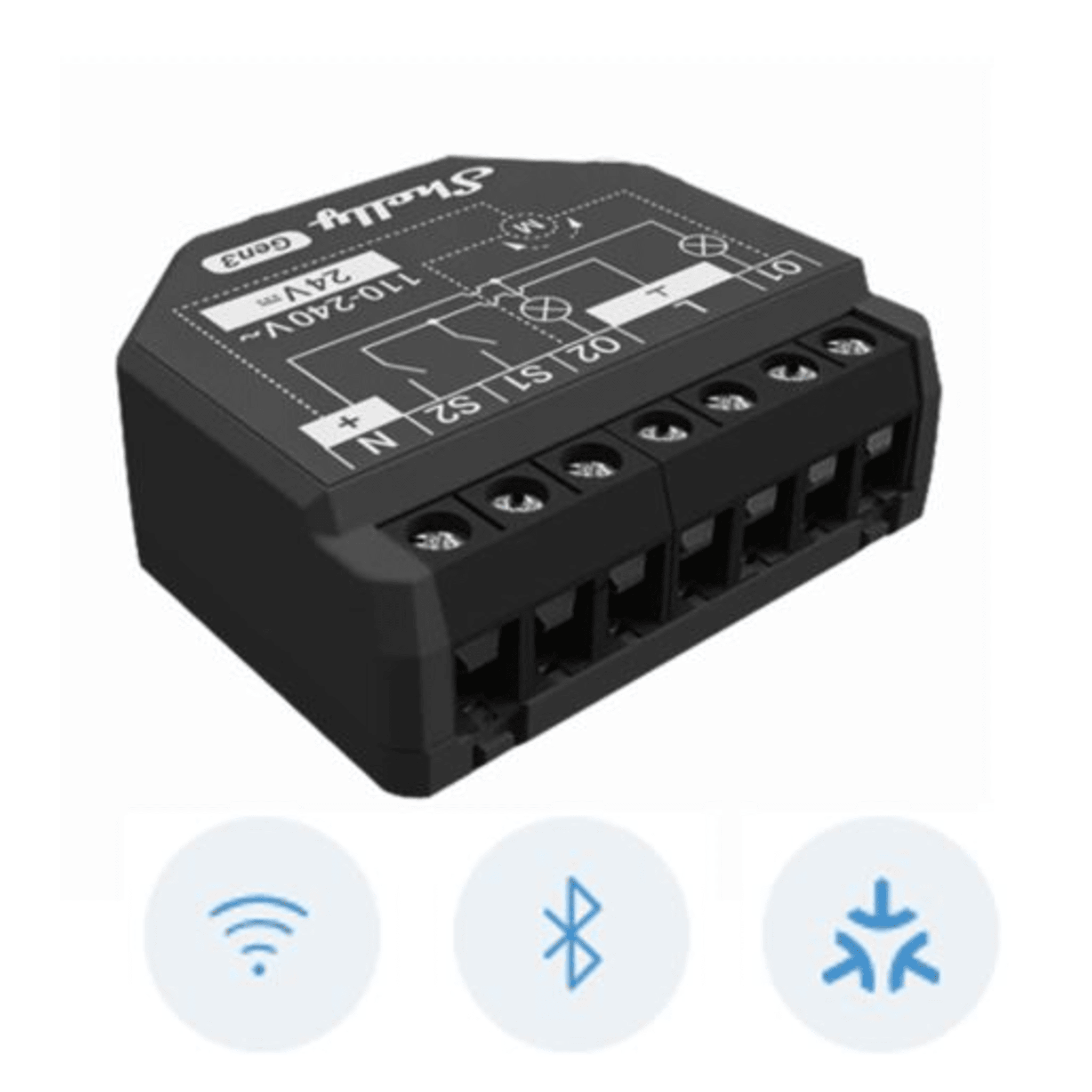 Apagador inteligente Wifi 2.4 / 2 canales Para apagador doble / 10A por canal / Compatible con asistentes de voz