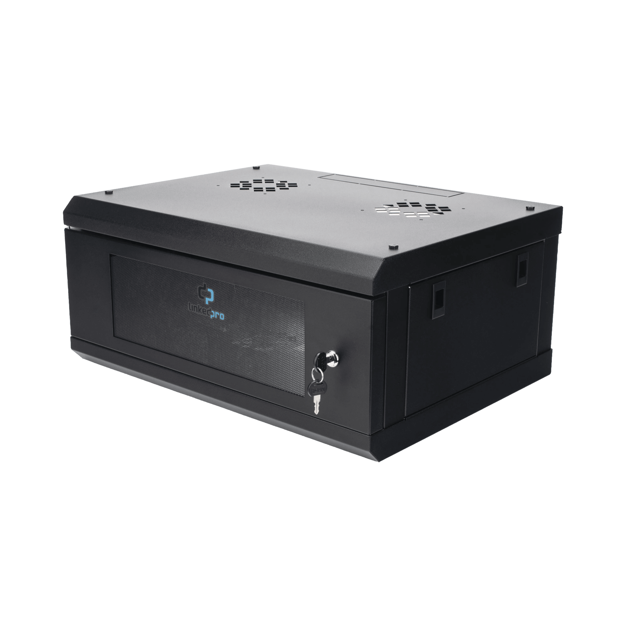 Gabinete de Pared con Puerta de Cristal Templado, 635mm de Profundidad, 4U Rack de 19'', Acero Reforzado