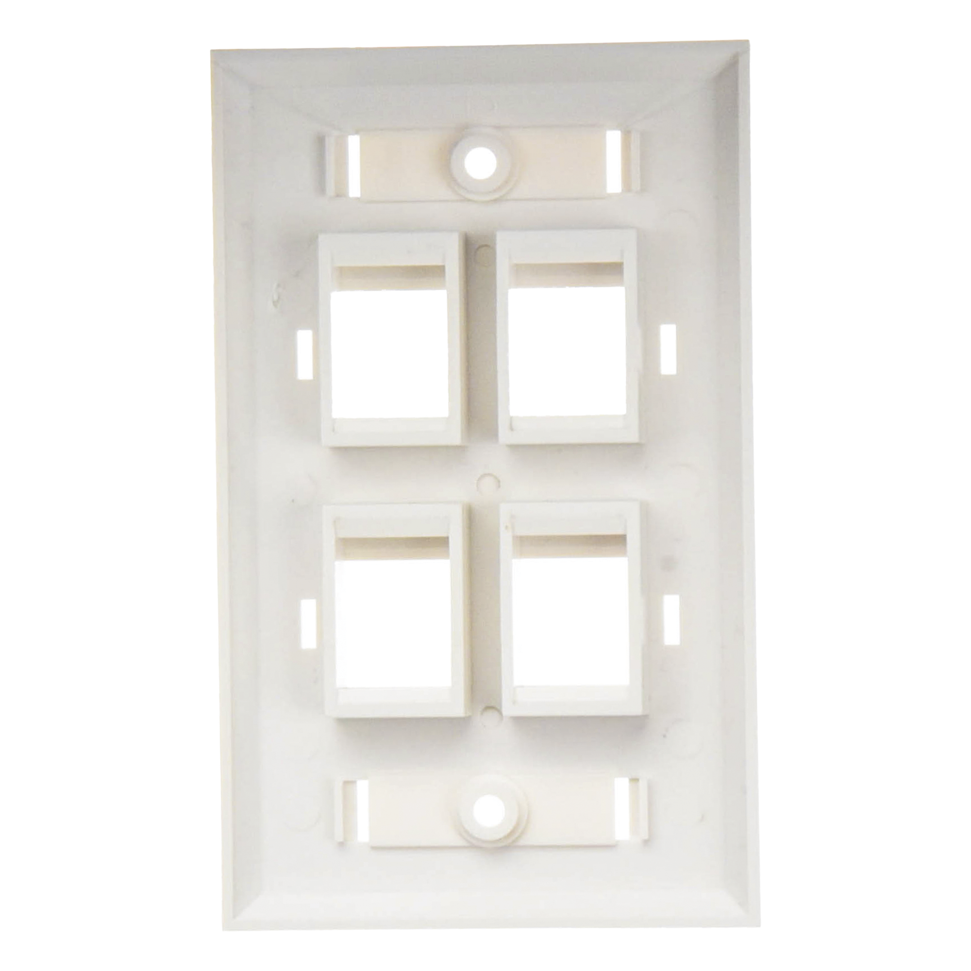 Placa de Pared Keystone / 4 Puertos / Espacio para Etiqueta / UL 94V-0 / 70 x 115mm (2.75' x 4.52')