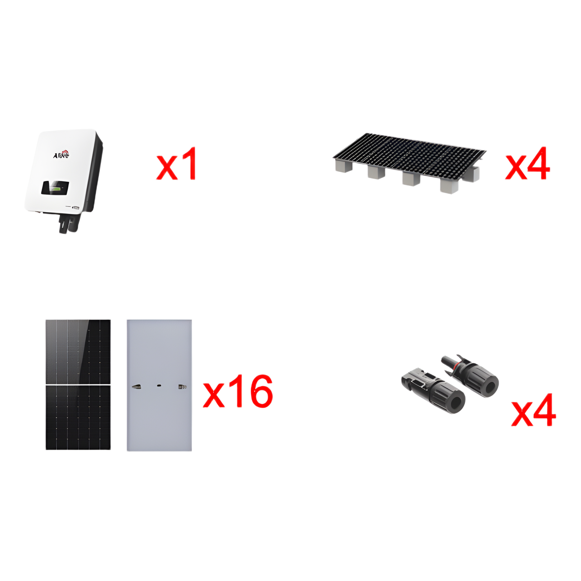 Kit Solar Interconexión / 10kW / 220Vca / 16 Paneles 645W / Montaje 4 Módulos / Eficiencia 98.40% / WiFi — AFORE · SKU HNS10000TLKIT1