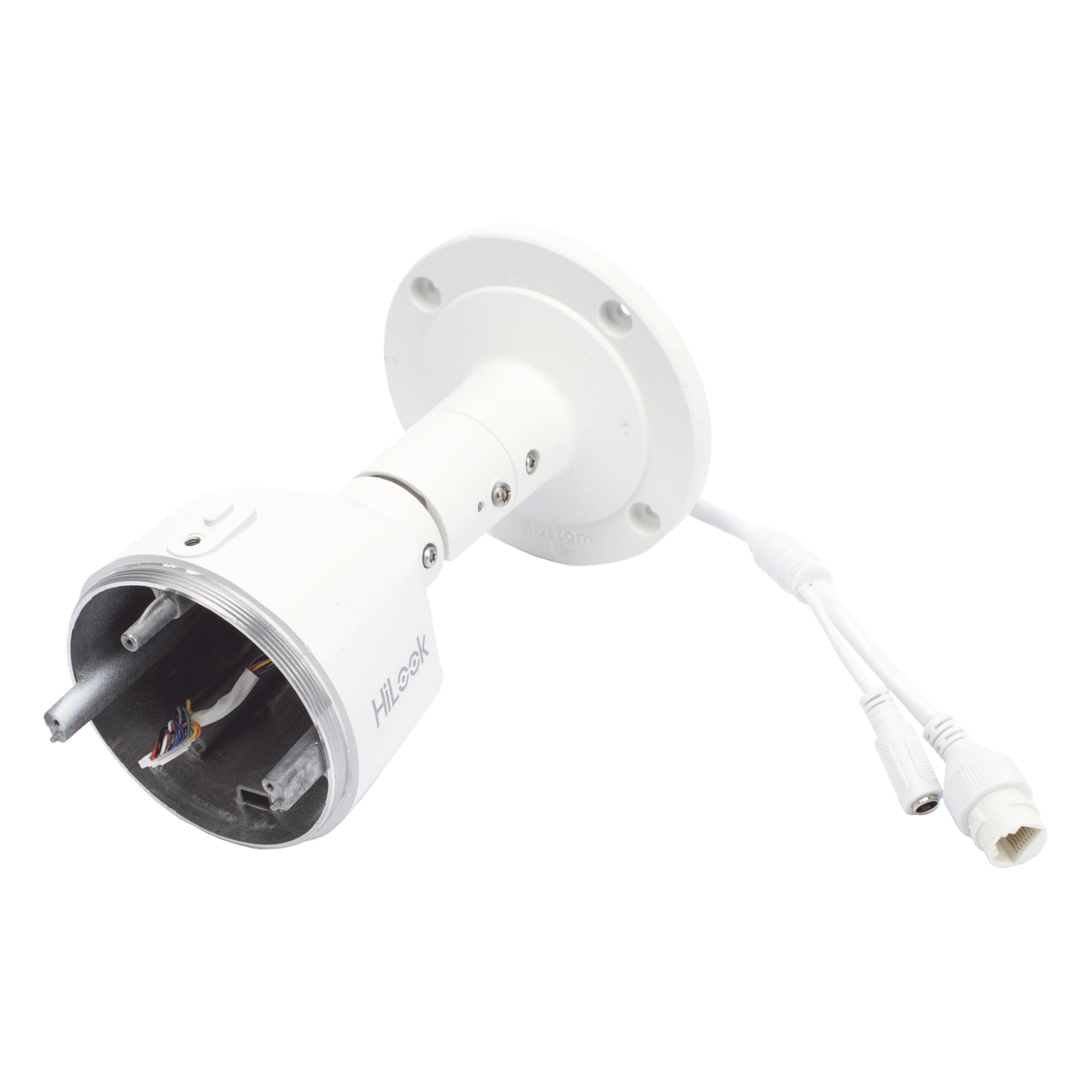 Tapadera Trasera con Salida de Cable / Sellado Hermético IP66 / Soporte Empotable Integrado / Aluminio Resistente / Compatible con Cámaras Bala IP Varifocal — HIKVISION · SKU 200429237