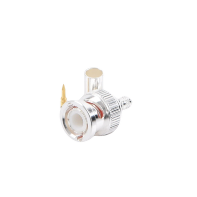 Conector BNC Macho de Anillo Plegable para Cable LP-142, LP-195, LMR-195, RG-58/U, RG-142/U, Plata/Oro/Teflón.