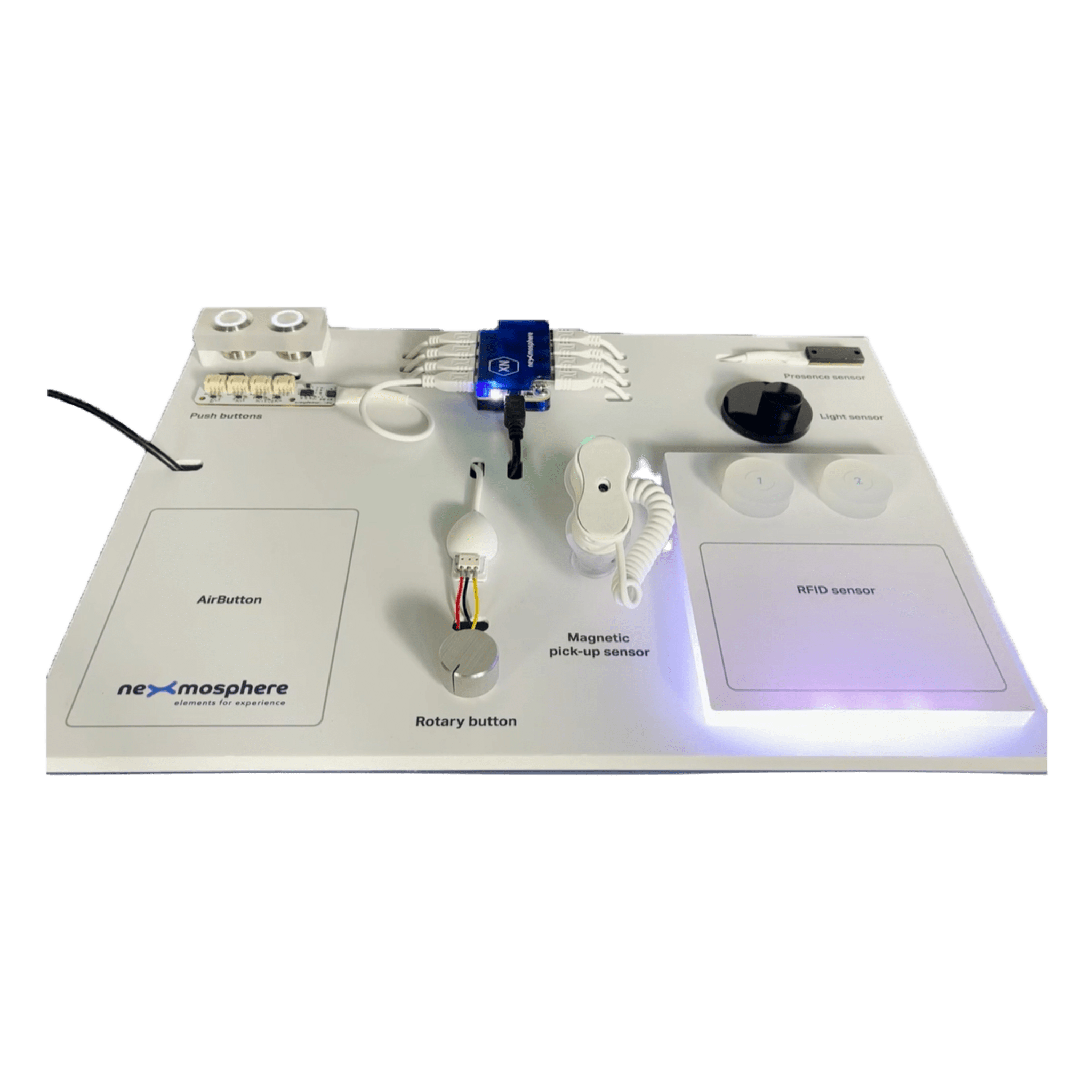 Kit Demo Sensores Interactivos / 8 Sensores Preensamblados / Panel Portátil 460 x 300 mm / Controlador USB Plug & Play / Compatible BrightSign