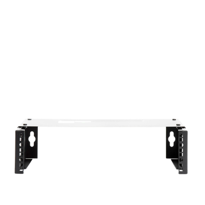 Rack Abierto de montaje en Pared, de 19in, Profundidad Ajustable (8" a 12") de 2.5 Unidades de rack, con Capacidad de Crecimiento.