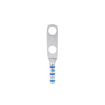 Zapata de compresión LCC6-38D-L para cal. 6 Awg, Doble barreno para tornillo prisionero de 3/8, Espaciado de orificio 25.4mm, 1 Pz