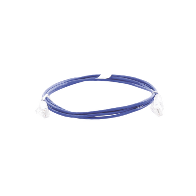 Cable de Parcheo Slim UTP Cat6 - 2 Metros (6.56 Pies) Azul Diámetro Reducido (28 AWG)