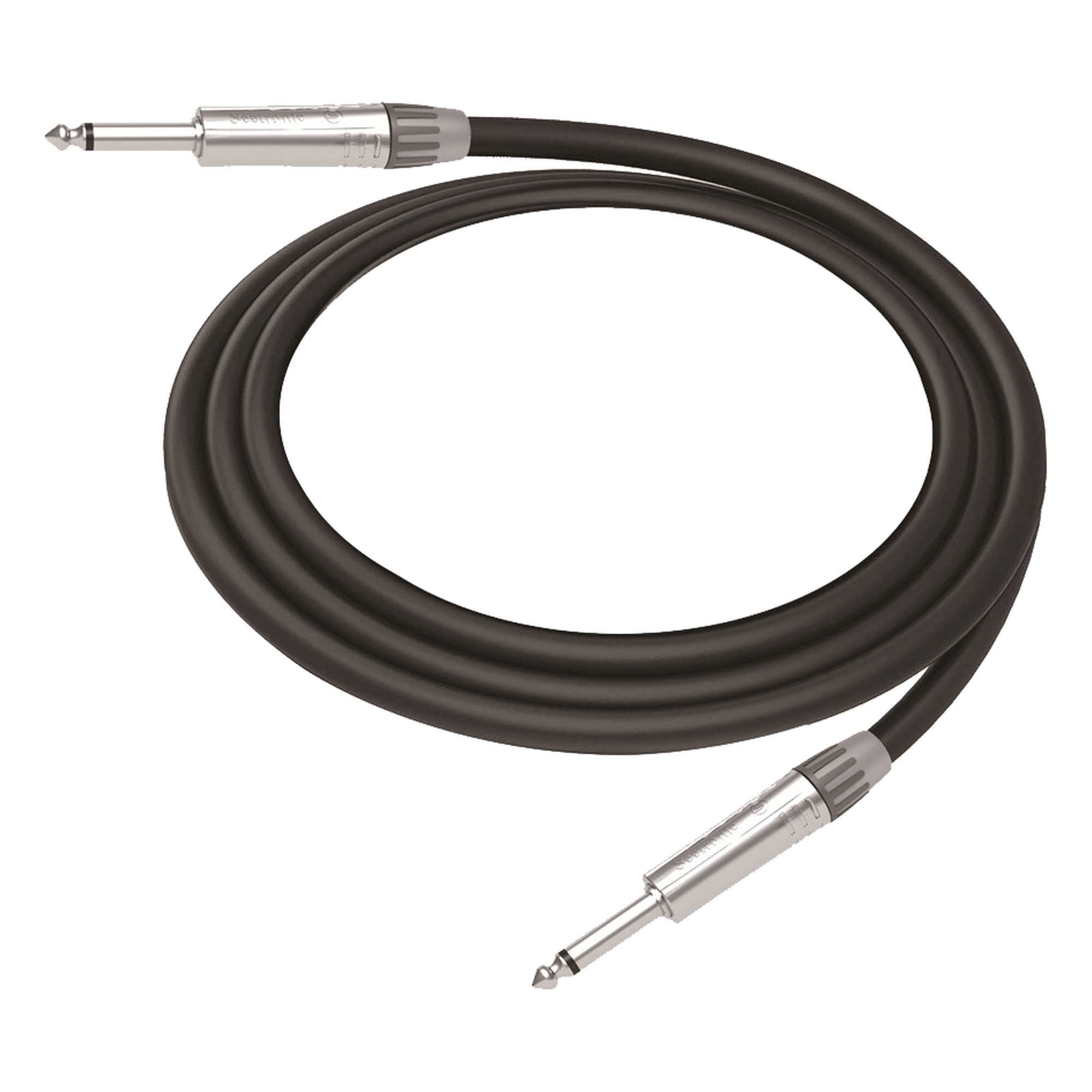 Cable de Audio | Plug 1/4 in a Plug 1/4 in Mono | Carcasa Cromada | Conectores Seetronic | Ideal para Instrumentos | Longitud 3m — COSMICONN · SKU CGT-PM-PM-L-3M
