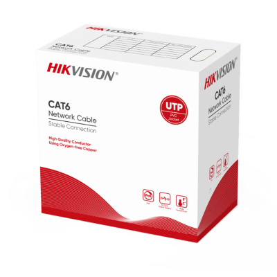 Bobina de Cable de 305 Metros (1000 Pies) Cat 6 / 100% Cobre / Color Azul / Uso en Interior / PVC — HIKVISION · SKU DS-1LN6UZC0B