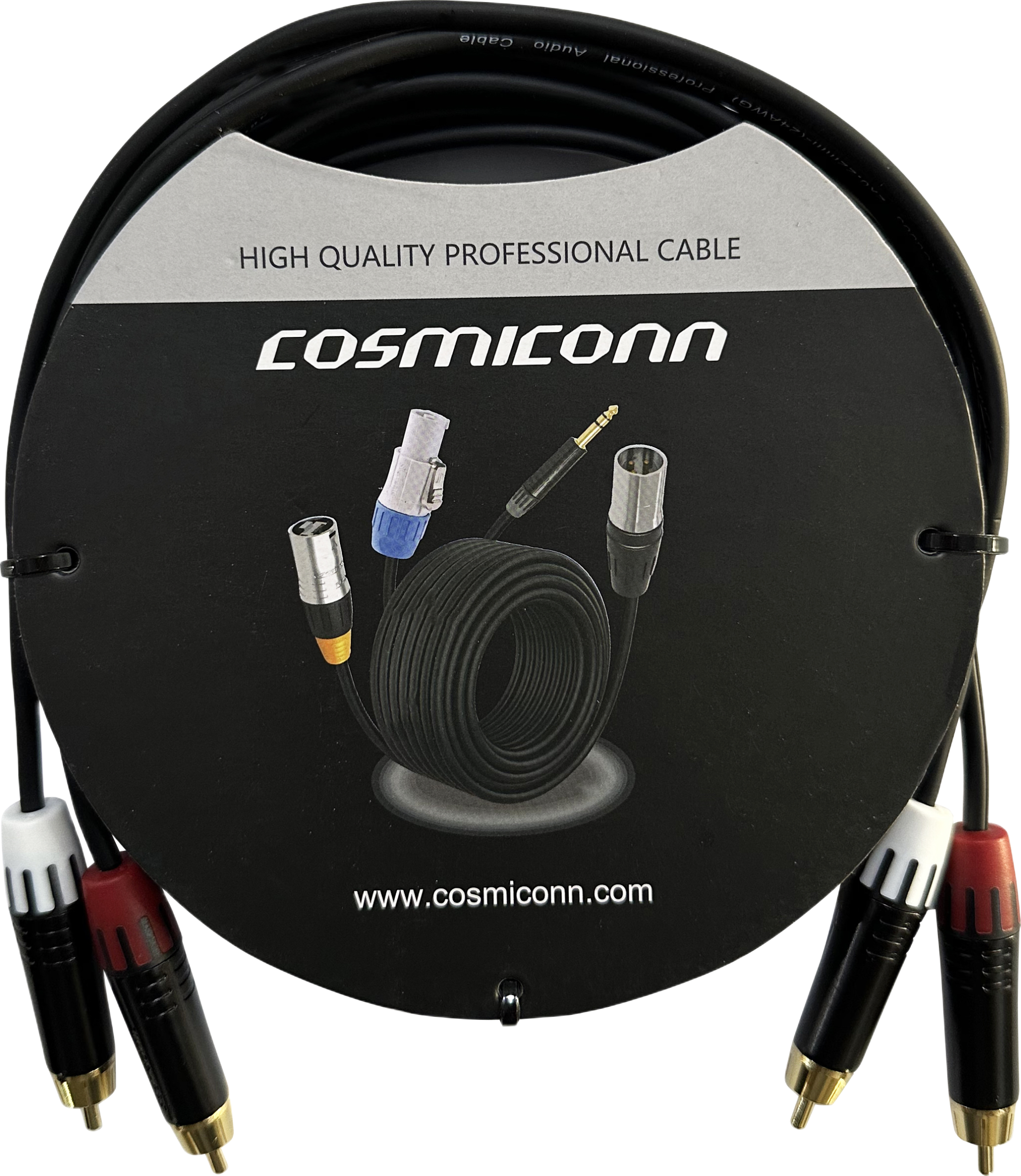 Cable 2 RCA x 2 RCA, conectores negros, con diferenciador de blanco y rojo (2x MT380-RD - 2x MT380-WH), length 3m