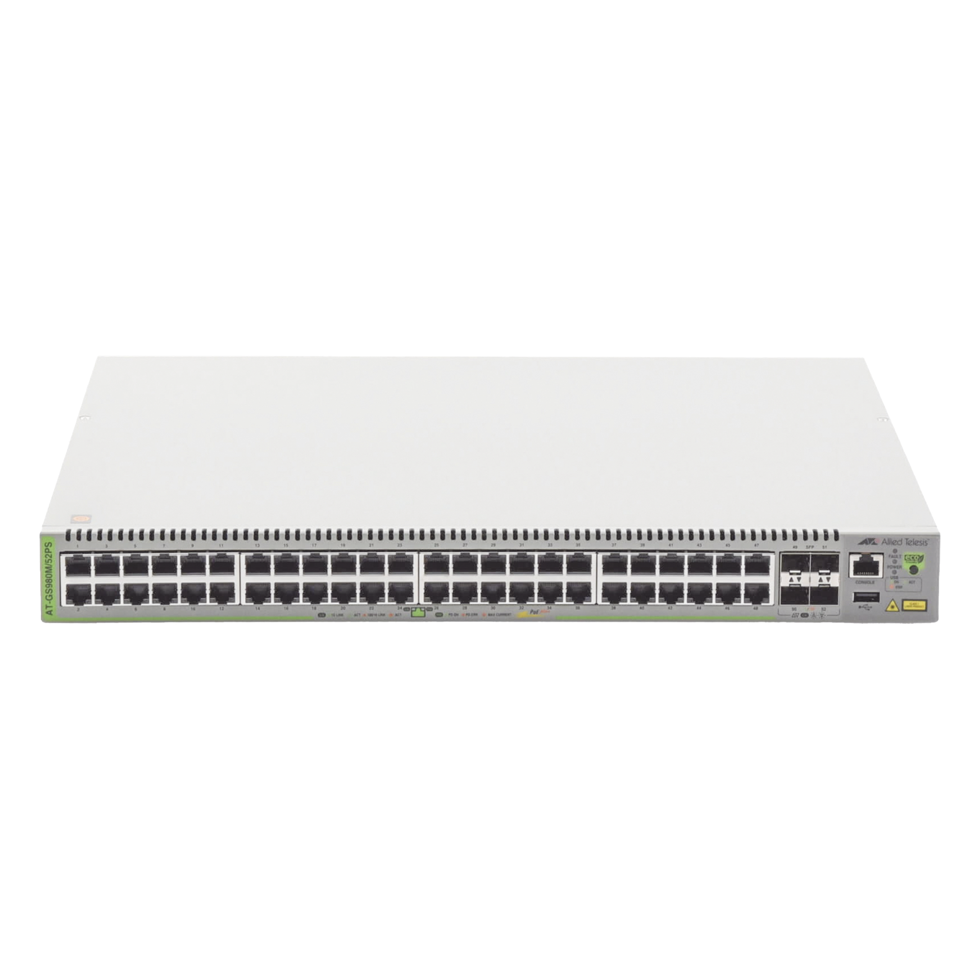 Switch PoE+ Administrable Capa 3 / 48 Puertos Gigabit + 4 SFP / 740 W PoE+ / 104 Gbps / 77.4 Mpps