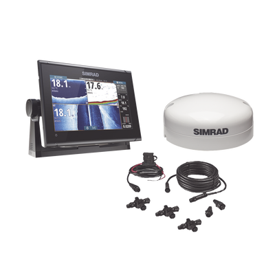 Kit de pantalla multifuncional GO9 con kit NMEA2000 y antena GS25 — SIMRAD · SKU GO9-GPSKIT