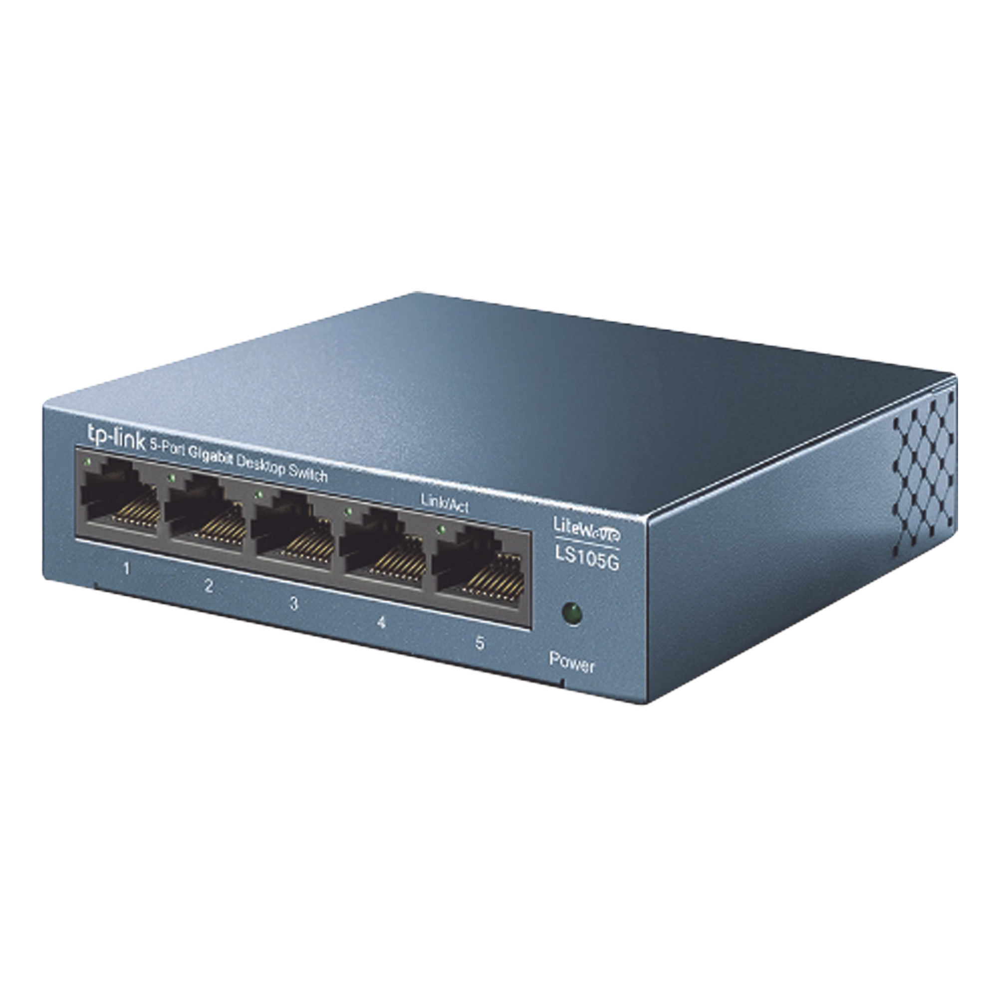 Switch de escritorio Gigabit de 5 puertos 10/100/1000Mbps, carcasa metálica — TP-LINK · SKU LS105G