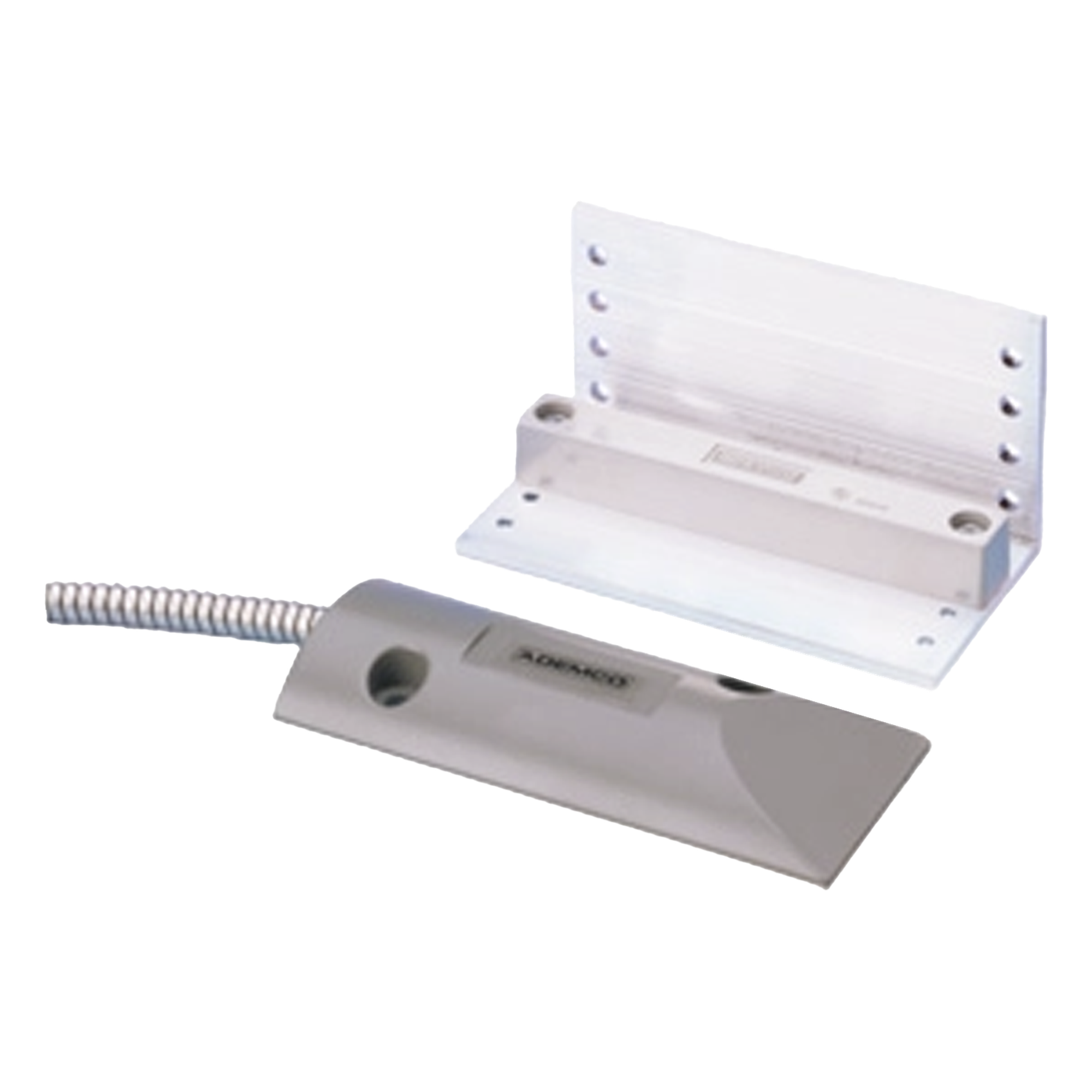 Contacto magnético de uso rudo con soporte ajustable en L y cable blindado, para puertas industriales y de cortina — HONEYWELL HOME RESIDEO · SKU 958