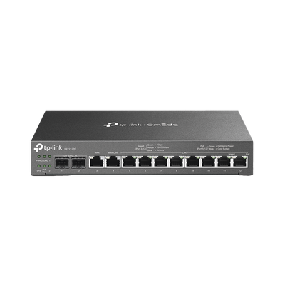 Router Omada VPN / SDN Multi-WAN 1G / Switch con PoE y Controlador / 2 puerto WAN/LAN SFP 1G / 1 Puerto RJ45 WAN / 1 Puerto WAN/LAN RJ45 / 8 Puertos PoE+ LAN RJ45 / 24,980 Sesiones Concurrentes 