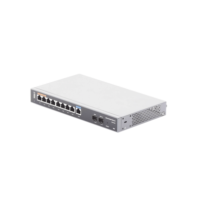 Router Gigabit VPN / Balanceador de cargas / 60,000 sesiones NAT / 9 puertos 10/100/1000 Mbps + 2 puertos SFP (WAN/LAN) / 1 puerto entrada PoE(af/at) / 2 puertos salida PoE (af/at) / Compatible con GWN Cloud.