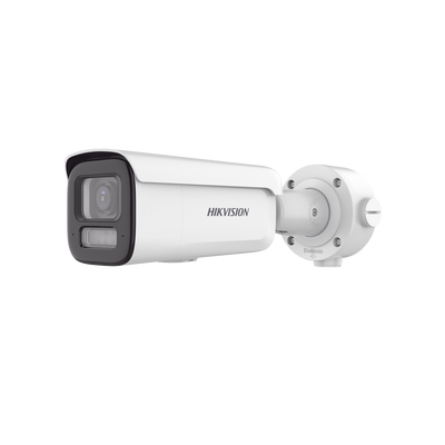 Bala IP 8 Megapixel (4K) / Lente Mot. 2.7 a 13.5 mm / Dual Light (60 mts IR + 60 mts Luz Blanca) / Darkfighter S / Exterior IP67  / IK10 / WDR 130 dB / 4 Analíticos: AcuSense, Deteccion Facial, Conteo de Personas por Cruce y Zona — HIKVISION · SKU DS-2CD3687G3T-LIZSU