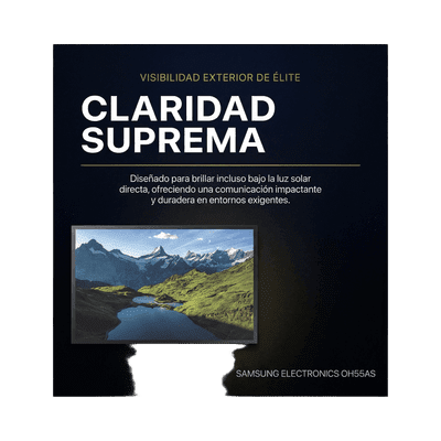 Pantalla Profesional LED 55" para Exterior con Vidrio Templado de Protección 5T, Full HD (1080p), HDMI/HDBaseT (LAN), Brillo 3500 cd/m2. Compatible VESA