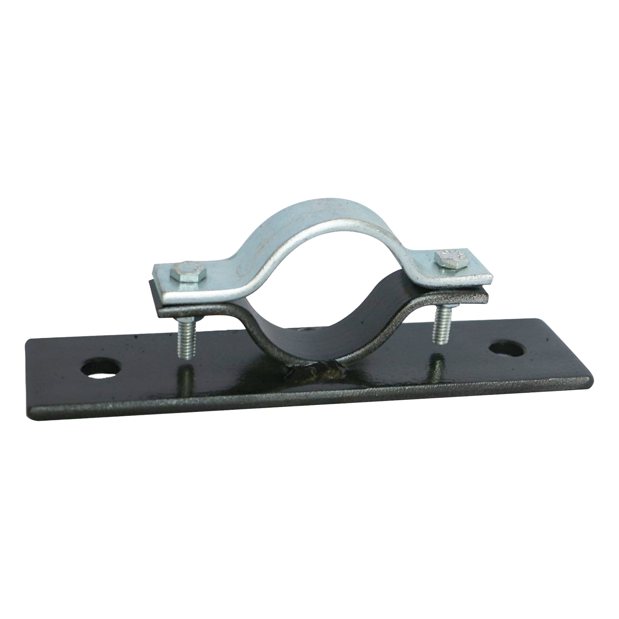Abrazadera Doble Omega, fabricada en Acero para instalación de mástil de 2" en muros verticales — TOTAL GROUND · SKU AM-TG/3