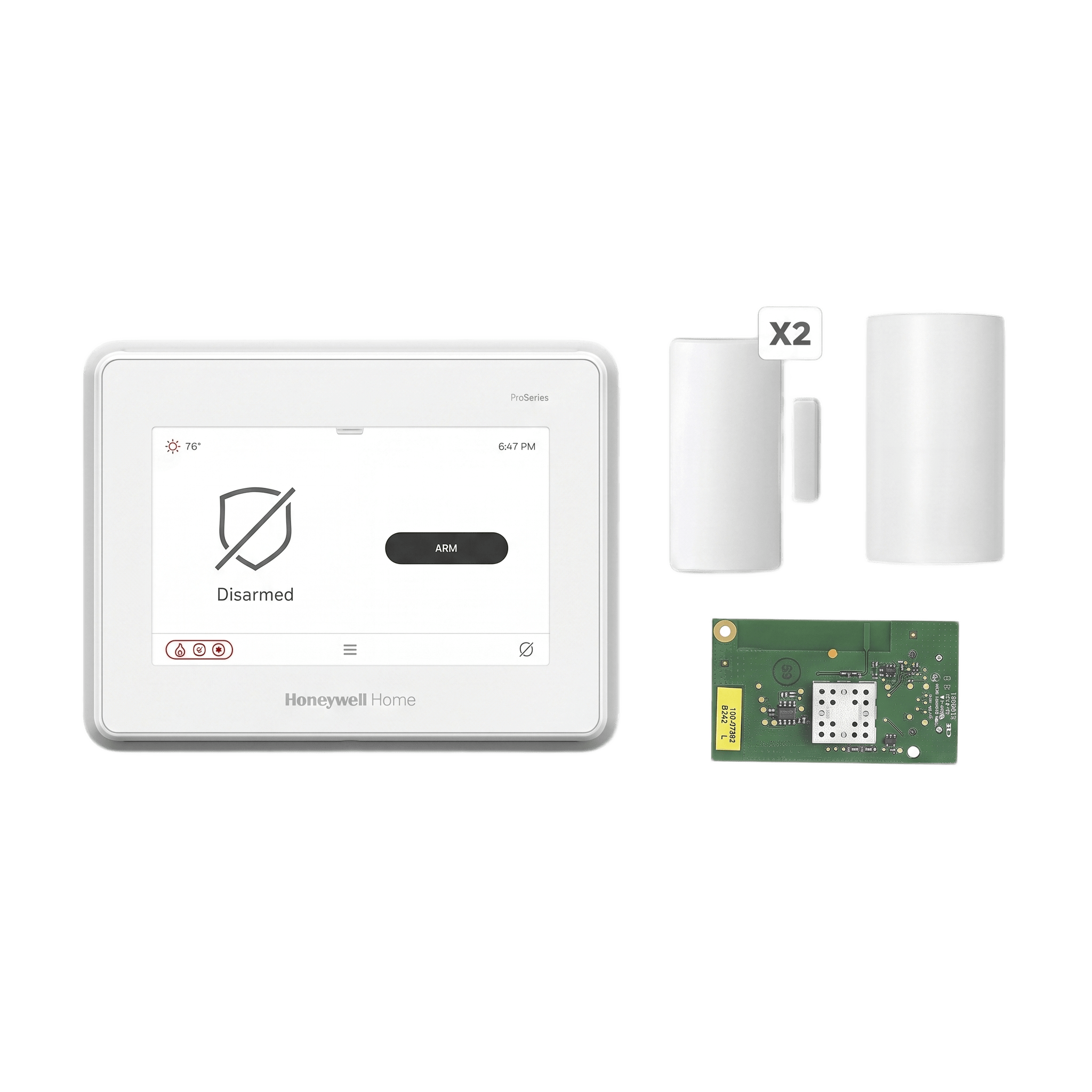 Kit de Panel de Alarma PROA7FA con Pantalla Touch de 7" / Módulo WiFi + Z-Wave / Sensor PIR / 2 Contactos Magnéticos