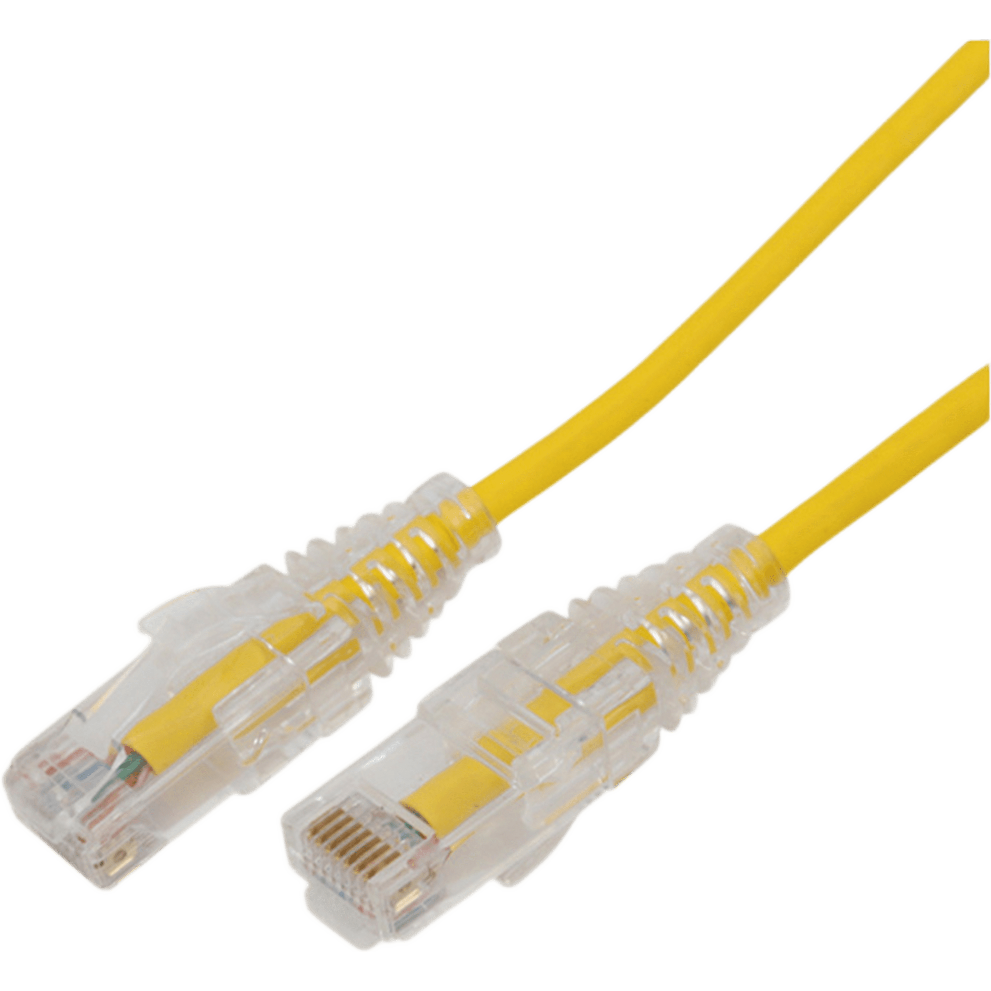 Cable de Parcheo Slim UTP Cat6A - 2 Metros (6.56 Pies) Amarillo, Diámetro Reducido (28 AWG)